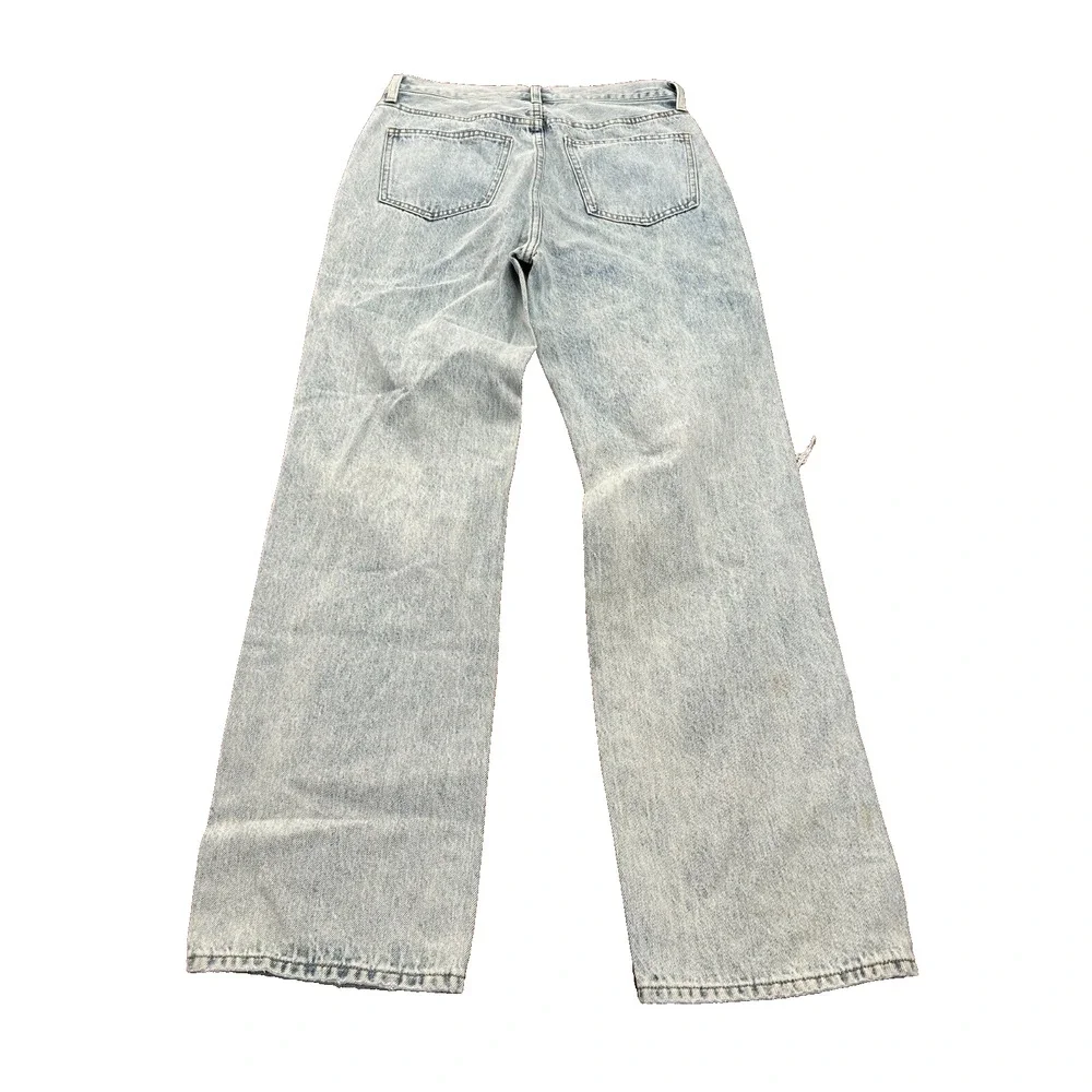 Pistola Womens Blue Light Wash High Rise Distressed Denim Straight Jeans Size 26